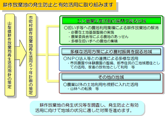 耕作放棄地の発生防止と有効活用に取り組みます 耕作放棄地の発生防止と有効活用に取り組みます
